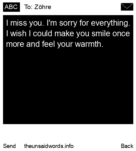 unsent message to Zöhre
