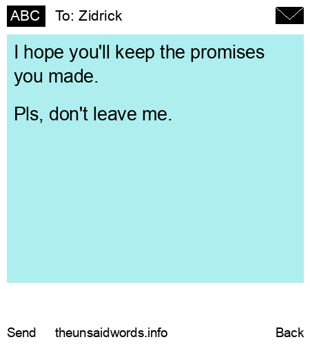 unsent message to Zidrick 