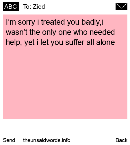 unsent message to Zied