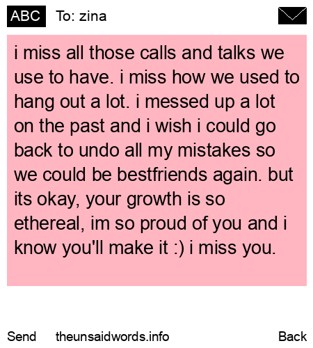 unsent message to zina