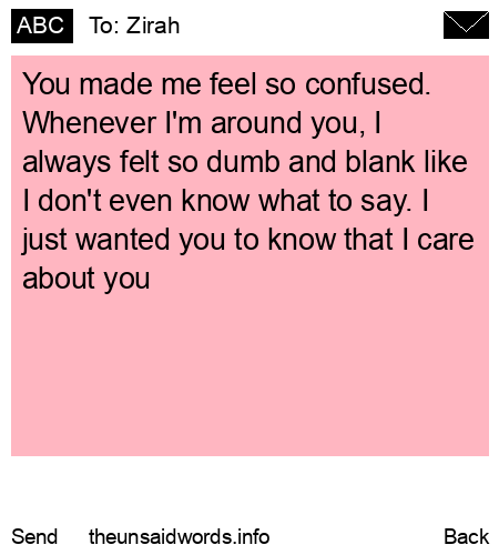 unsent message to Zirah