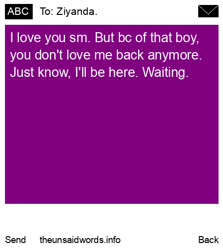 unsent message to Ziyanda. 