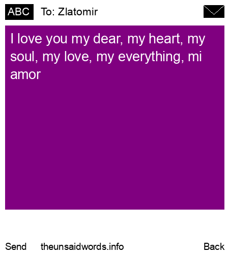unsent message to Zlatomir