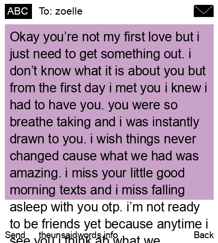 unsent message to zoelle