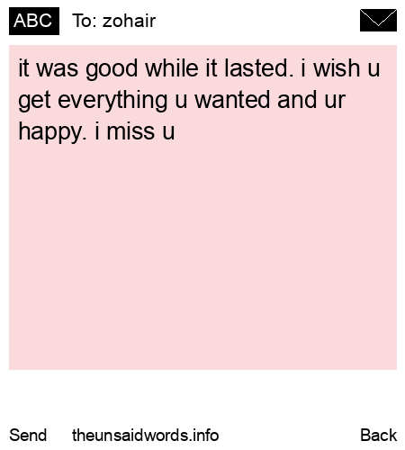 unsent message to zohair