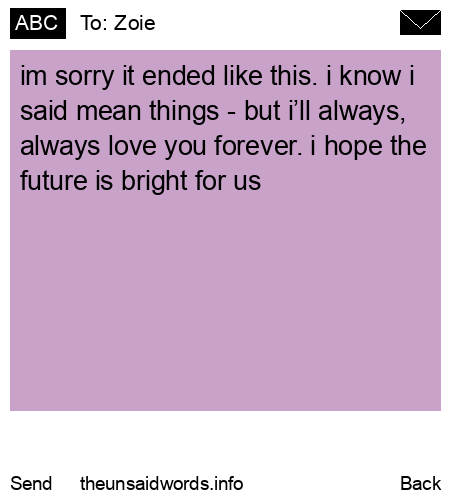 unsent message to Zoie