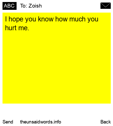 unsent message to Zoish
