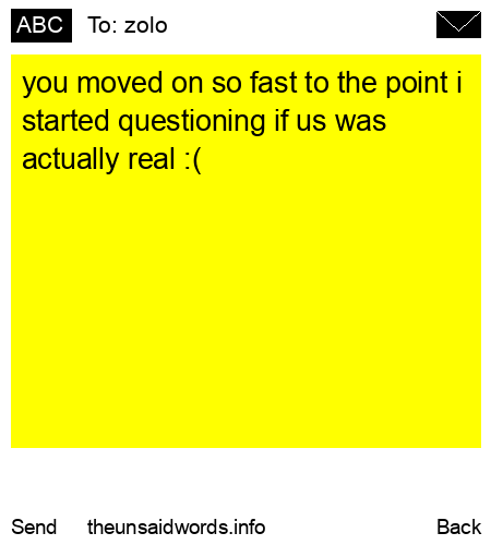 unsent message to zolo