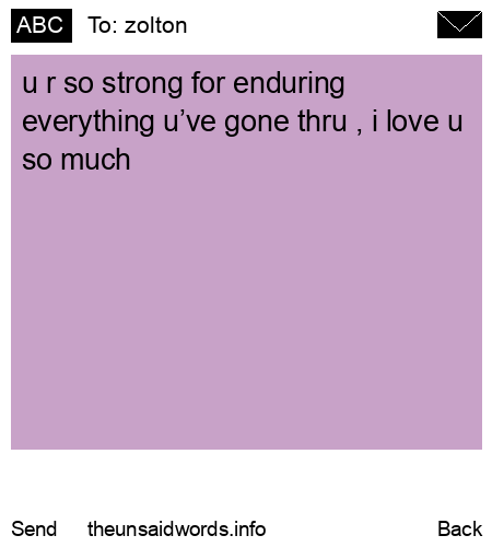 unsent message to zolton