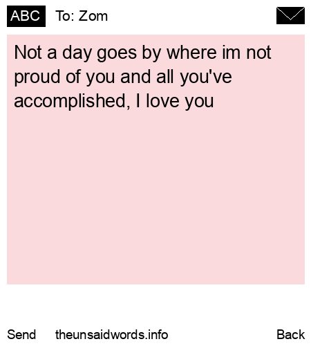 unsent message to Zom