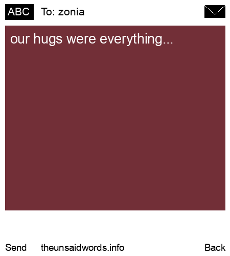 unsent message to zonia