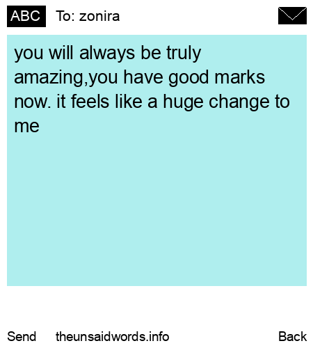 unsent message to zonira