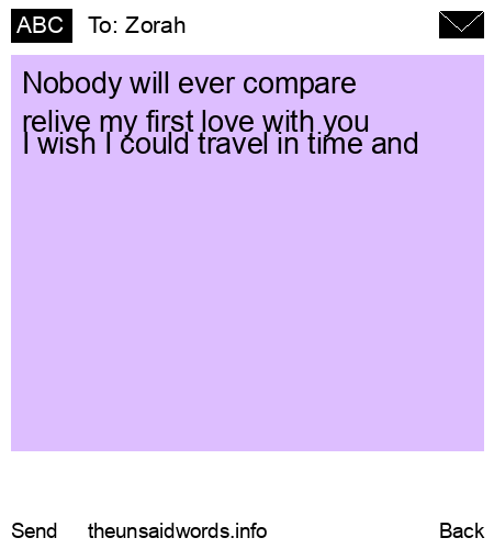 unsent message to Zorah