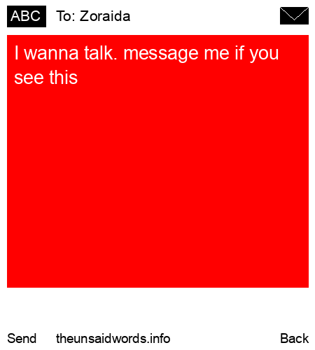 unsent message to Zoraida