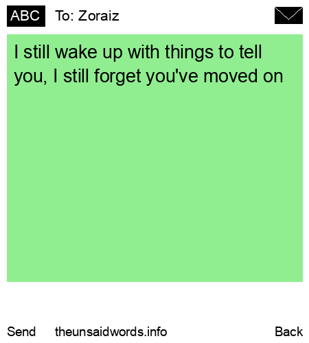 unsent message to Zoraiz