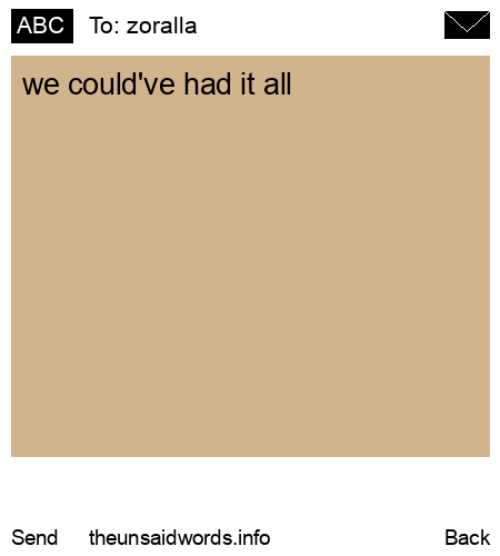 unsent message to zoralla