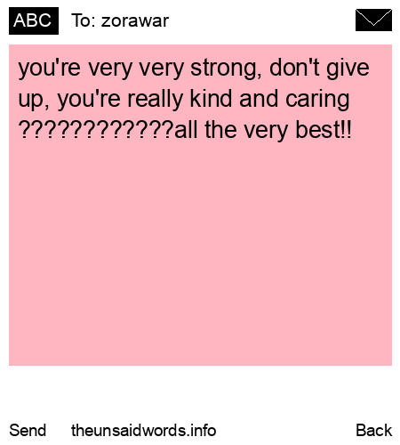 unsent message to zorawar