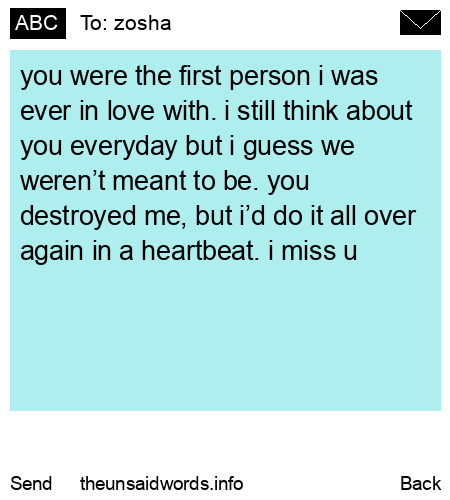 unsent message to zosha