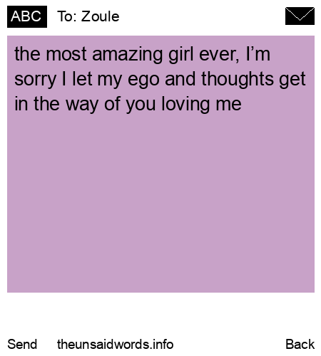 unsent message to Zoule