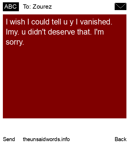 unsent message to Zourez