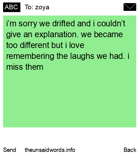 unsent message to zoya