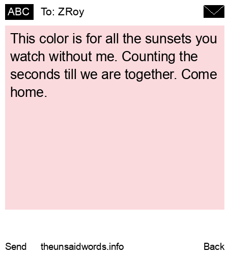 unsent message to ZRoy