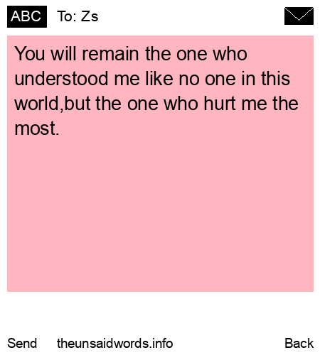 unsent message to Zs