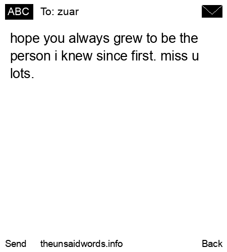unsent message to zuar