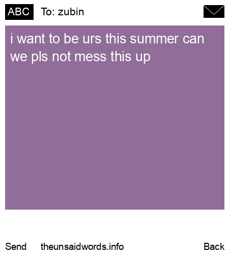 unsent message to zubin