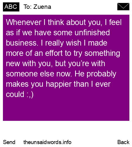 unsent message to Zuena