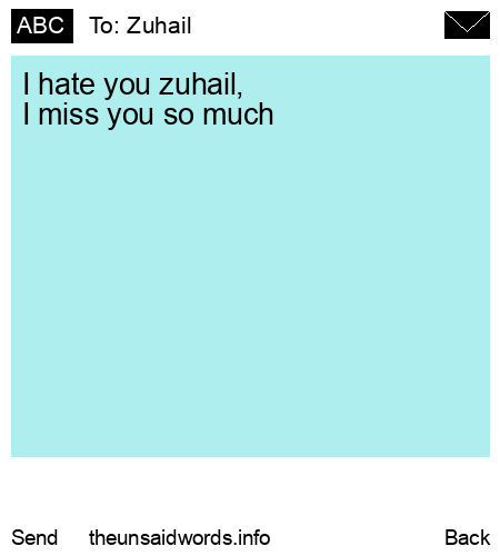 unsent message to Zuhail