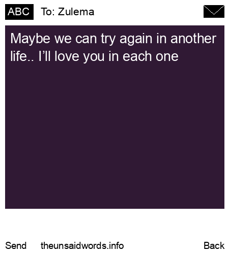 unsent message to Zulema