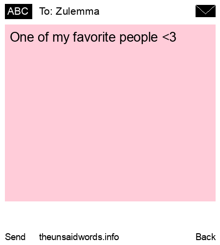 unsent message to Zulemma
