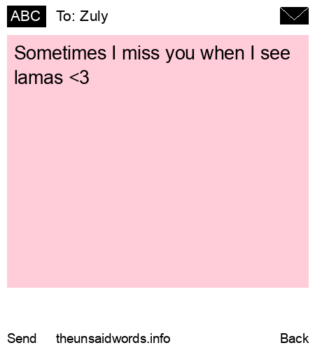 unsent message to Zuly
