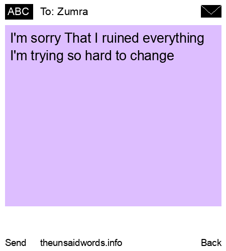 unsent message to Zumra 