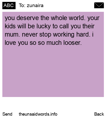 unsent message to zunaira
