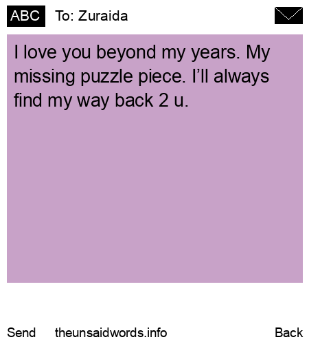 unsent message to Zuraida 