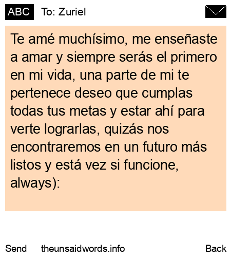 unsent message to Zuriel