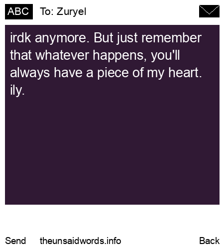 unsent message to Zuryel