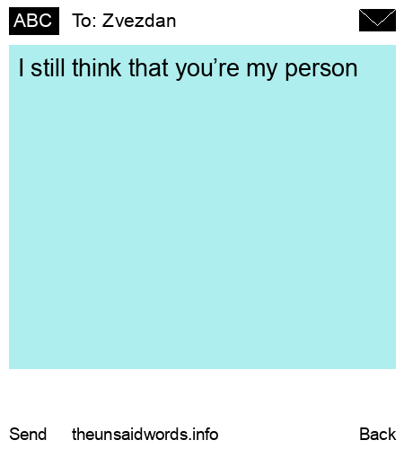 unsent message to Zvezdan