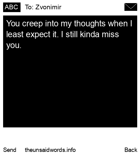 unsent message to Zvonimir