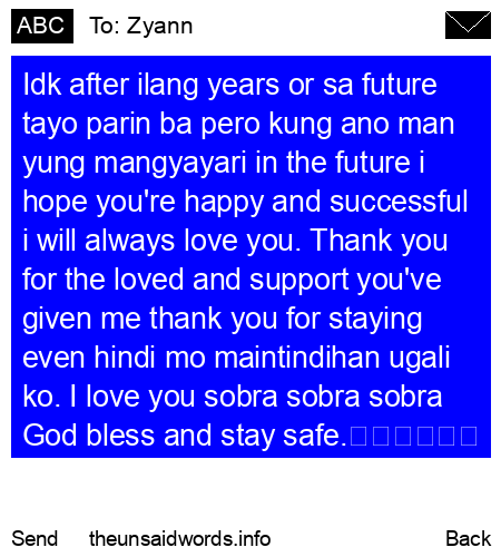 unsent message to Zyann