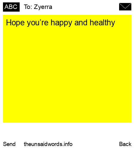 unsent message to Zyerra