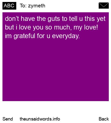 unsent message to zymeth