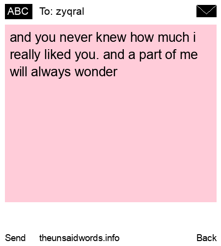 unsent message to zyqral