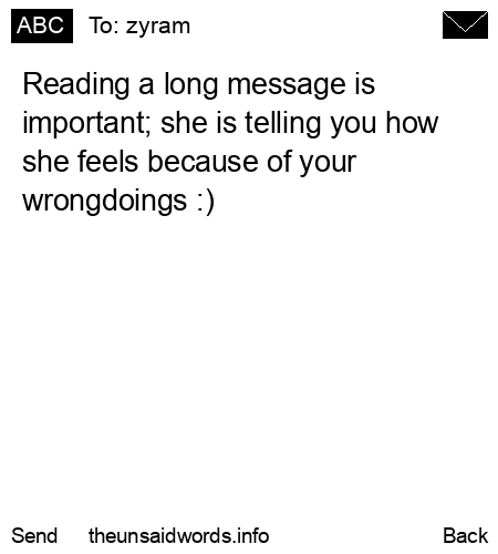 unsent message to zyram