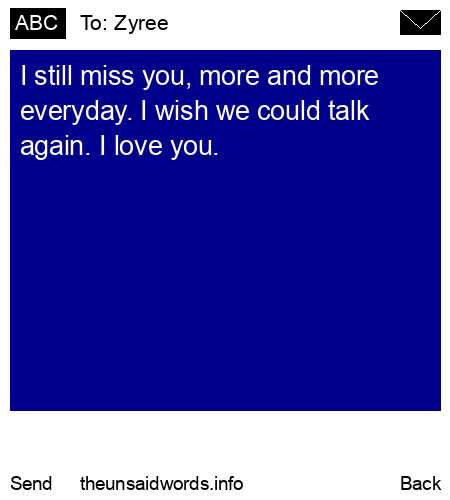 unsent message to Zyree